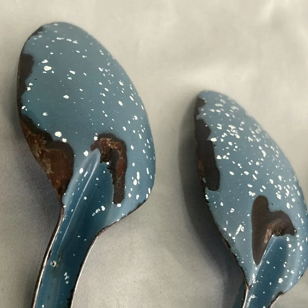 Vintage Graniteware 3 Spoons Farmhouse